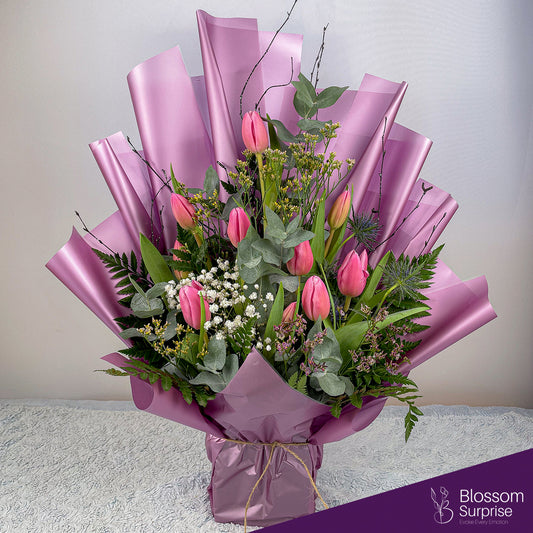 Pink Tulip Bliss Bouquet (Local Delivery Only)