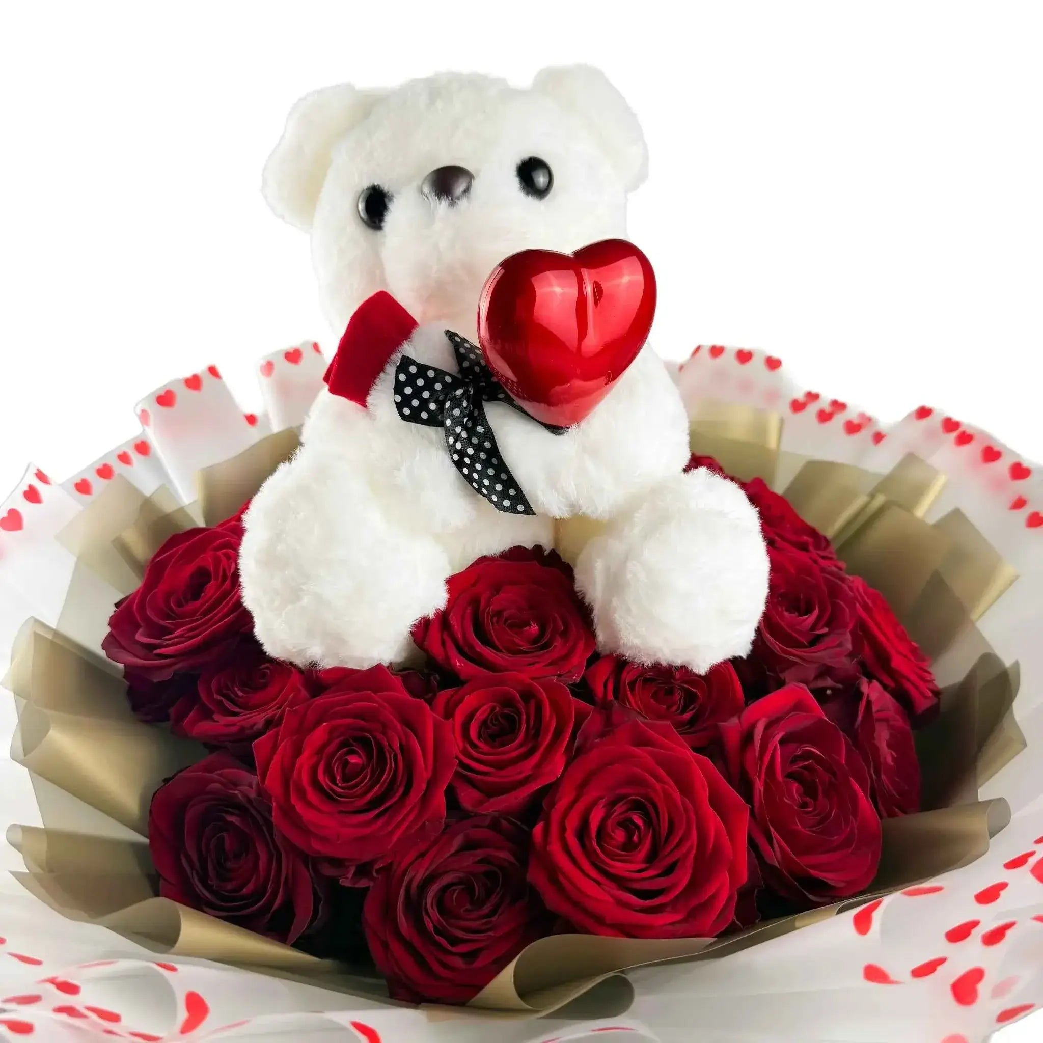 Sweetheart Surprise - 20 Red Roses & Teddy Bear