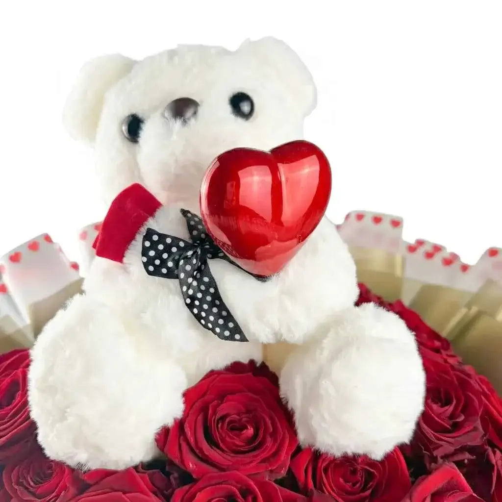 Sweetheart Surprise - 20 Red Roses & Teddy Bear