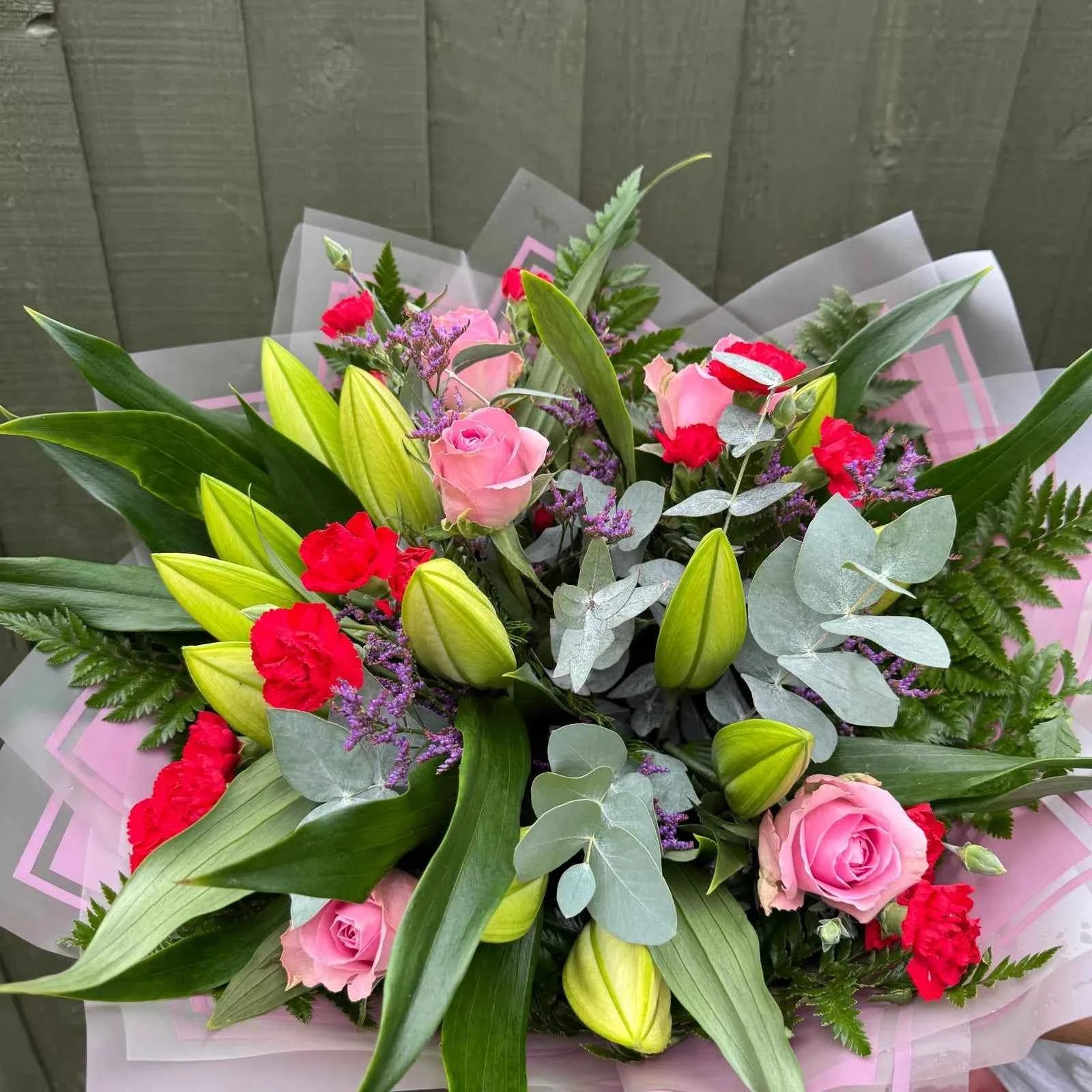 Pink Rose & Lily Bouquet Secondary image