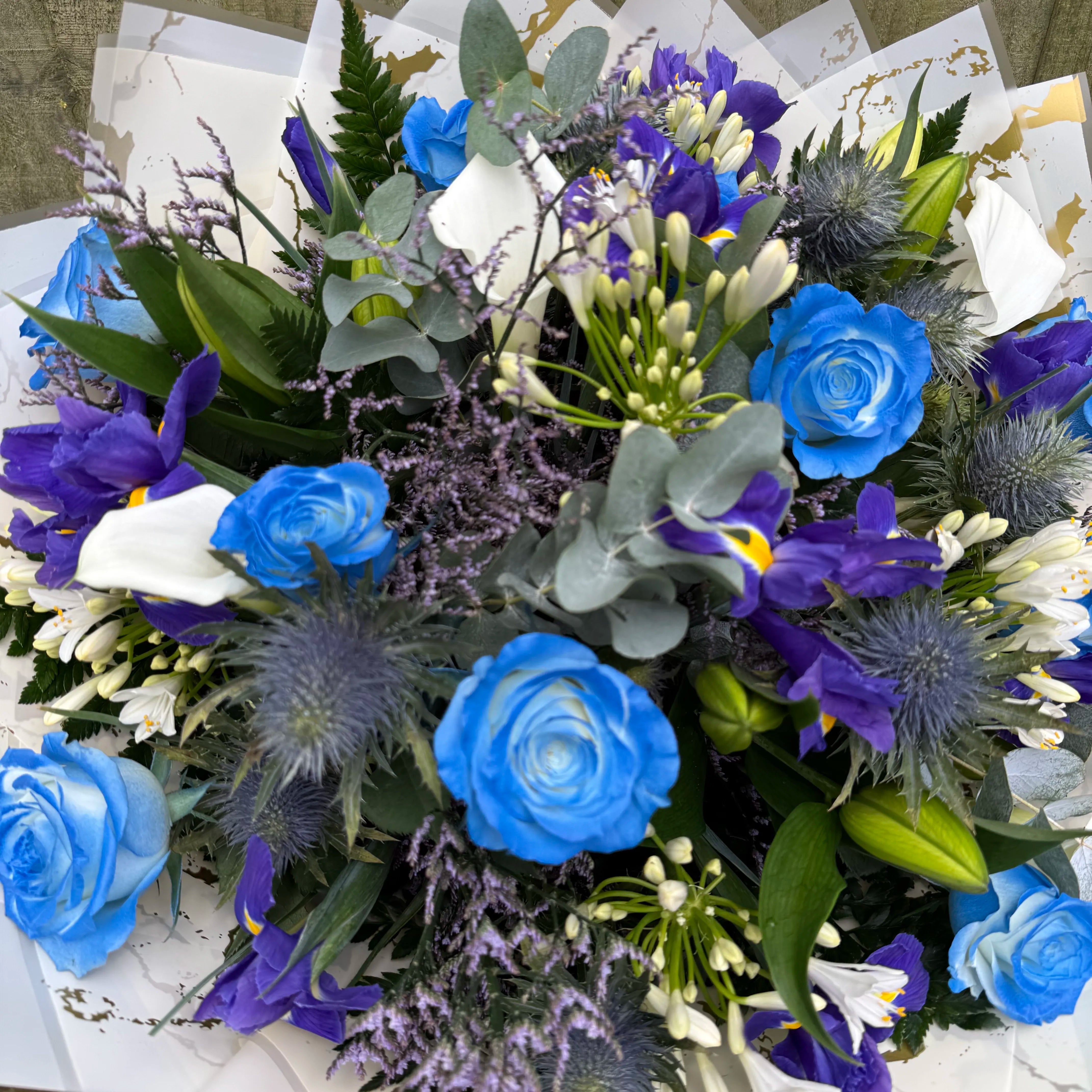 Azure Dream – Blue Rose & Iris Bouquet Secondary image