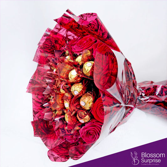 Golden Rose Chocolate Bouquet