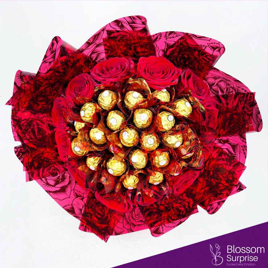 Golden Rose Chocolate Bouquet