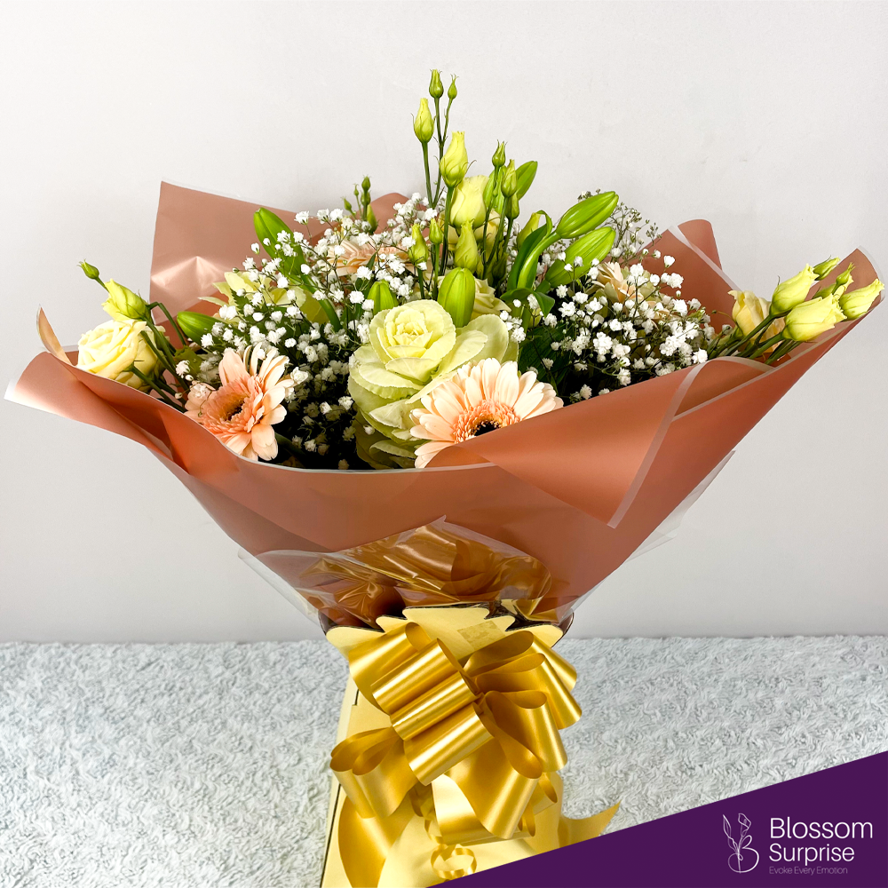 Cream Flowers Box Arrangement (Local Delivery Only) - Blossom Surprise Main image