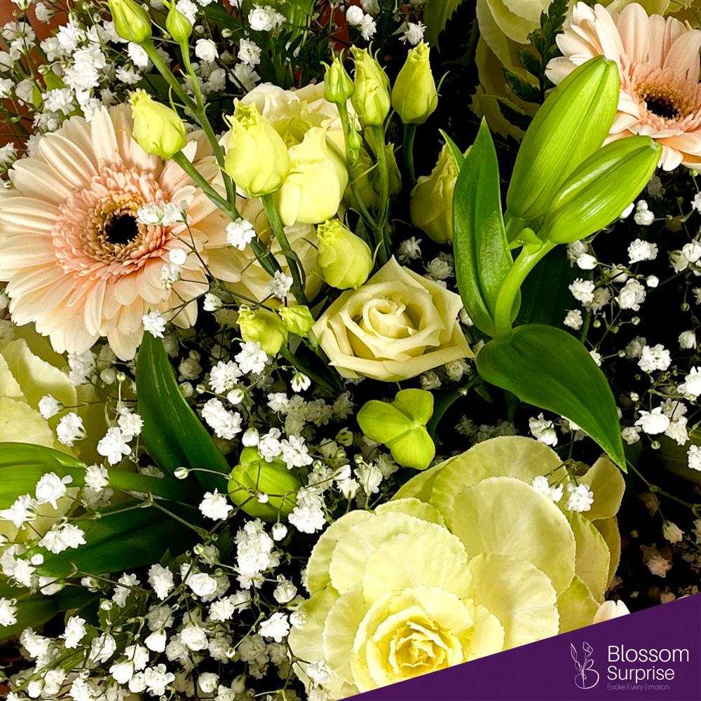 Cream Flowers Box Arrangement (Local Delivery Only)