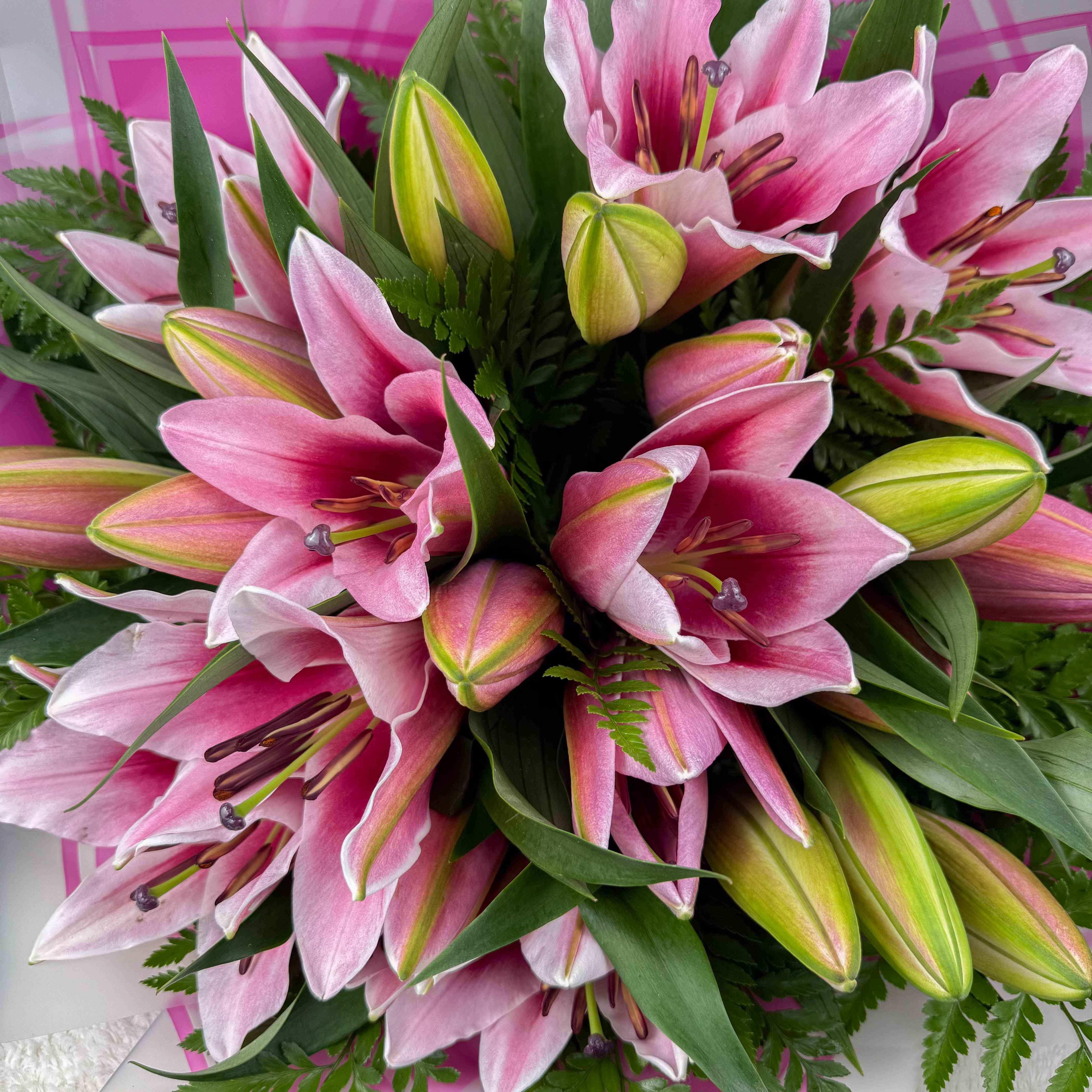 Pink Oriental Lily Bouquet Secondary image
