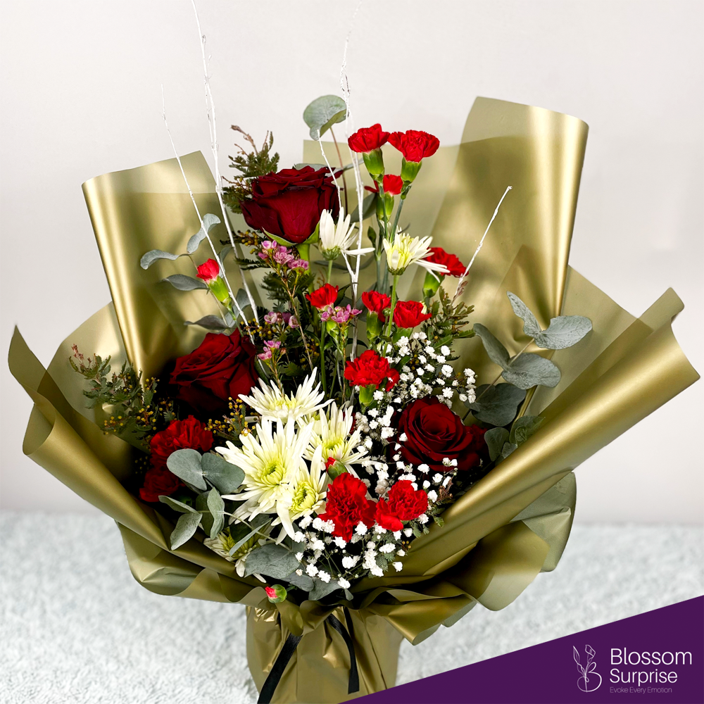 Luxurious Gold Bouquet (Local Delivery Only) - Blossom Surprise